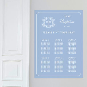 Enkel Blommigt Kor på Blue Baptism-sätesdiagram Poster