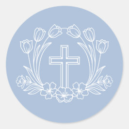 Enkel Blommigt Kor på lätt blått märke