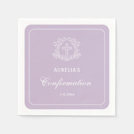 Enkel Blommigt Kor på Lilac-bekräftelse Pappersservett