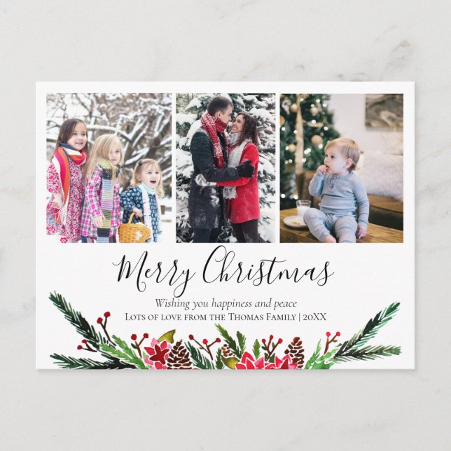 Enkel Blommigt - krans fotopassage Helg Vykort (Framsida)