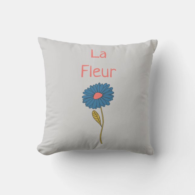 Enkel Blommigt La Fleur Flower Kudde (Framsida)