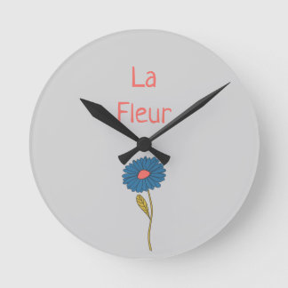 Enkel Blommigt La Fleur Flower Rund Klocka