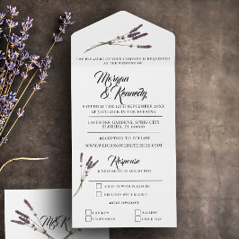 Enkel Blommigt Lavender Sprig OSA Bröllop