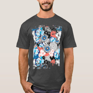 Enkel Blommigt Line Mönster T Shirt