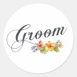 Enkel Blommigt och Elegant för grooming | Teckning Runt Klistermärke