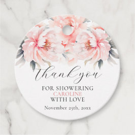 Enkel Blommigt Peonies  Rosa MÖHIPPA Gåvor Etiketter