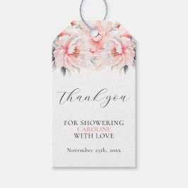 Enkel Blommigt Peonies  Rosa MÖHIPPA Presentetikett