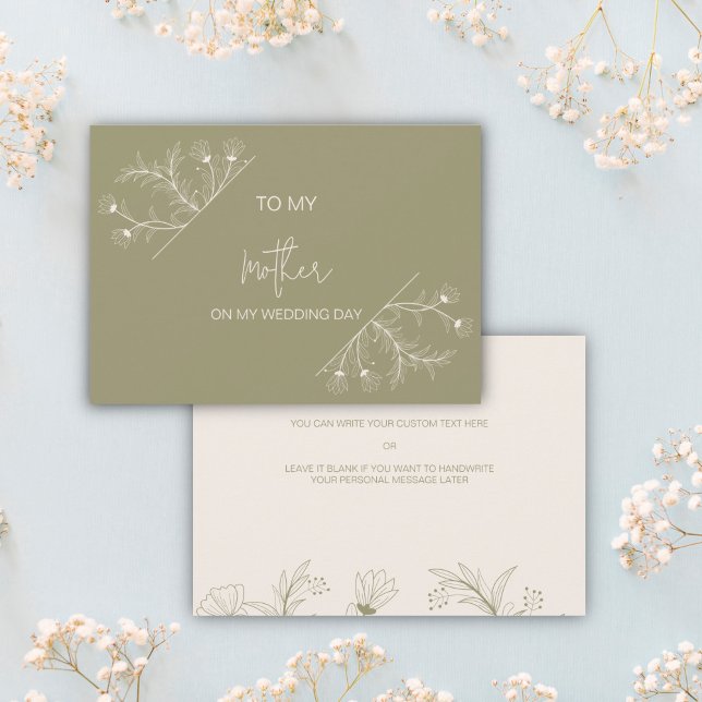 Enkel Blommigt till Mor på mitt bröllopsdag-kort Inbjudningar (Skapare uppladdad)