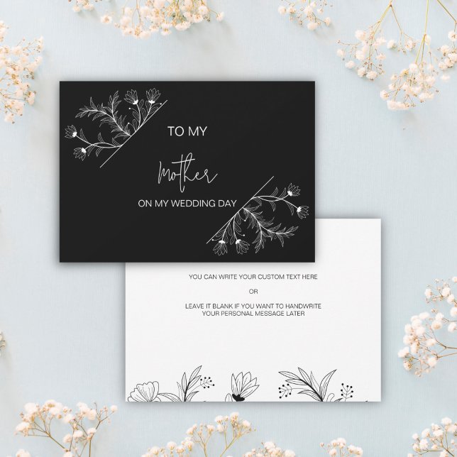 Enkel Blommigt till Mor på mitt bröllopsdag-kort Inbjudningar (Skapare uppladdad)