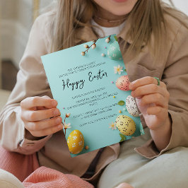 Enkel blommigt vid Eleganten och ägg från Glad pås Inbjudningar