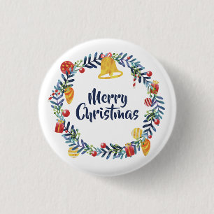 Enkel Blommigt vid jul   PIN-knapp Knapp