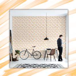 Enkel Blommönster för Orange på vit bakgrund |