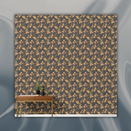 Enkel Blommönster för träkol i Orange - bakgrund |