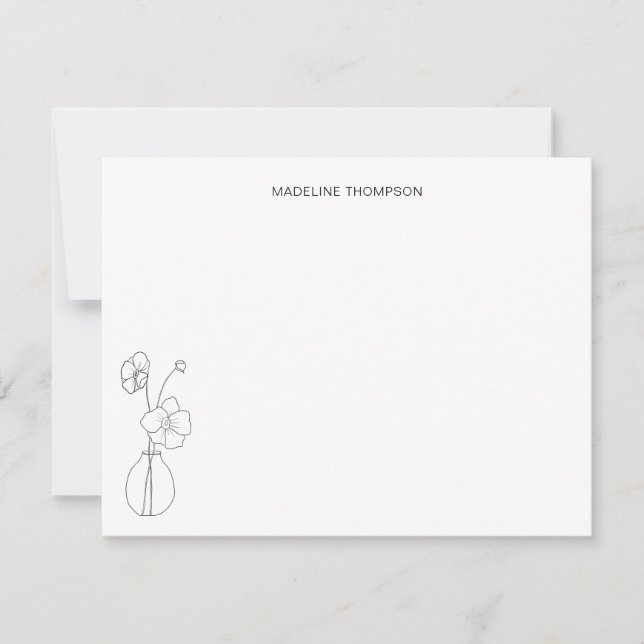 Enkel blomsterfluorid, botanisk Professionell Anteckningskort (Framsida)