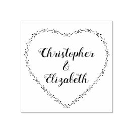 Enkel blomsterkrans i hjärta - Landlig vigselordni Stämpel