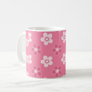 enkel blomsterröd enfärgad mönster retro små flöde kaffemugg