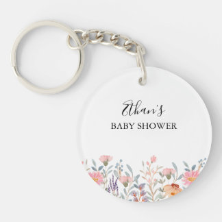 Enkel Blomsterträdgård Babyshower i Akvarell