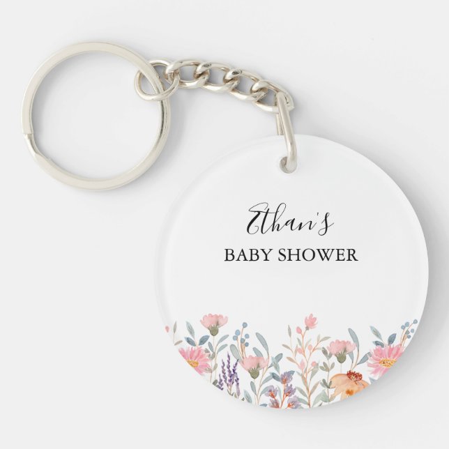 Enkel Blomsterträdgård Babyshower i Akvarell (Framsidan)