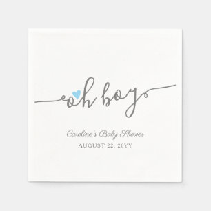 Enkel Blue Heart Boy Baby Shower Pappersservett