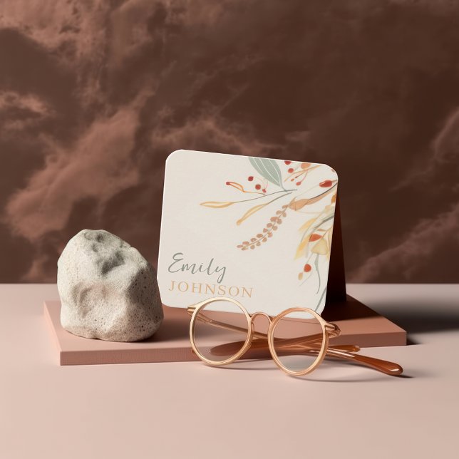 Enkel bohemisk kalligrafi av Elegant Fyrkantigt Visitkort (Skapare uppladdad)