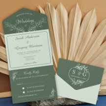 Enkel Boho-Blommigt allt i en bröllopsinbjudan