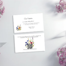 Enkel Boho Chic Vildblomma Bröllopswebbplats Tilläggskort