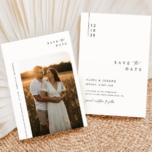 Enkel Boho-Elegant Spara datumfoto Datumet