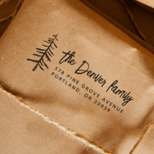 Enkel Boho Gräs Träd Rustic Modern Returadress