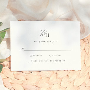 Enkel Boho Minimalistisk Monogram Bröllop OSA Kort