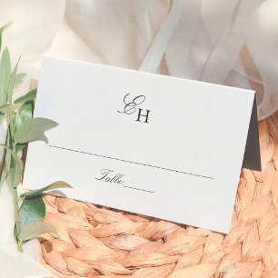 Enkel Boho Minimalistisk Monogram Bröllop Placeringskort
