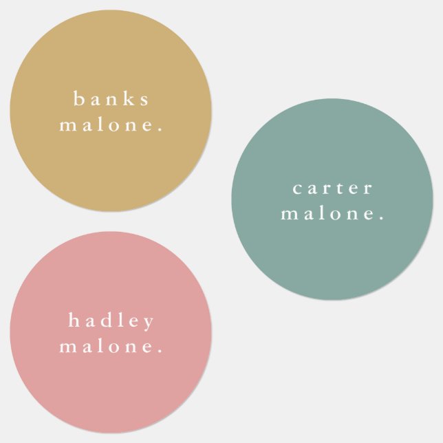 Enkel Boho-regnbåge Vattentålig Namn Klistermärke (Grupp)