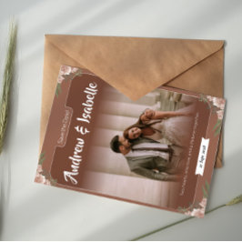 Enkel Boho Sage Save the Date-kort Spara Datumet