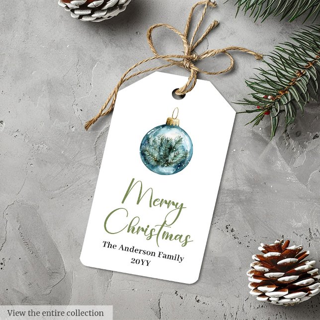 Enkel Boho Tallkrans Julfest Gåvokort Presentetikett (Simple Boho Pine Wreath Christmas Party Gift Tag

)