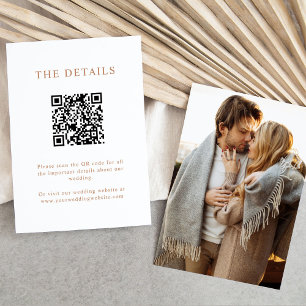 Enkel Boho-text Information om Photo Bröllop QR- Tilläggskort