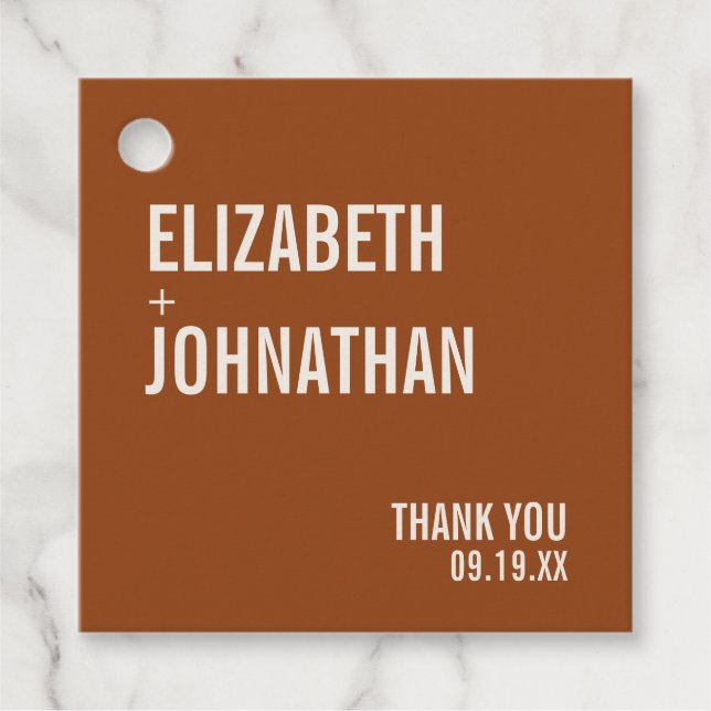 Enkel Boho Typography Bröllop Tack Gåvor Etiketter (Framsida)
