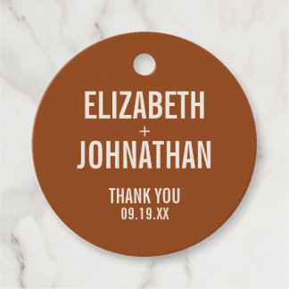 Enkel Boho Typography Bröllop Tack Gåvor Etiketter