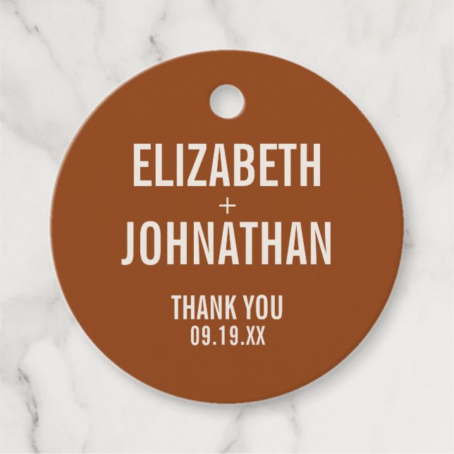Enkel Boho Typography Bröllop Tack Gåvor Etiketter (Framsida)