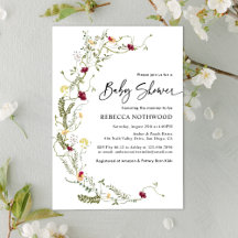 Enkel Boho Wandeand Wildblomma Baby Shower