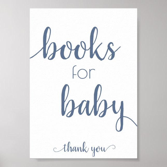 Enkel Bokar för Baby | Dusty Blue Bok Dropoff Poster (Framsidan)