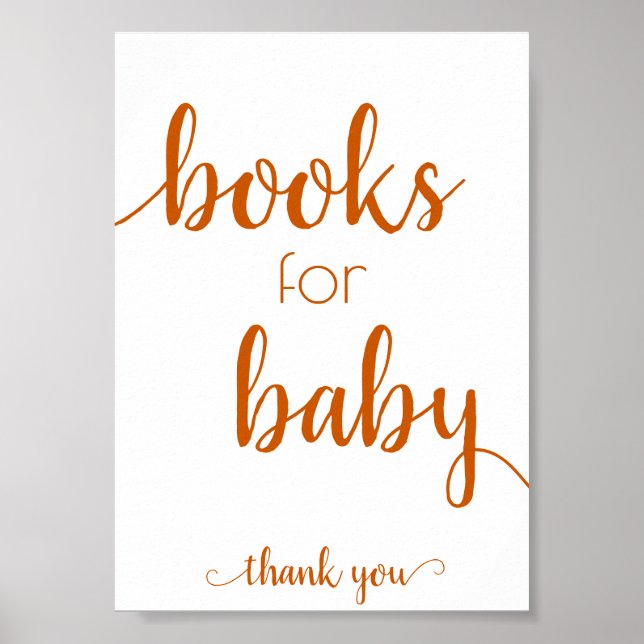 Enkel Bokar för Baby | Fall Orange Bok Dropoff Poster (Framsidan)