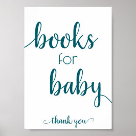 Enkel Bokar för Baby | Teal Aqua Bok Dropoff Poster