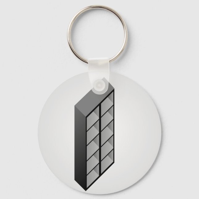 Enkel bokhylledesign av trä nyckelring (Framsida)