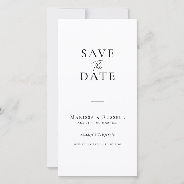 Enkel bokmärke fotobås Save The Date Spara Datumet (Framsida)