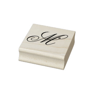 Enkel bokstav fancy script monogram stämpel
