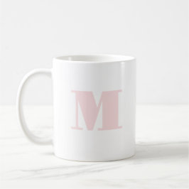 Enkel bokstav initial rosablush rosa kaffemugg