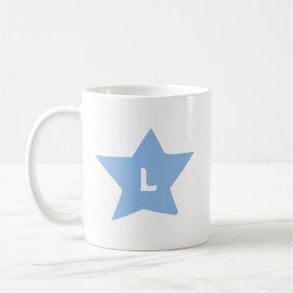 Enkel bokstavsmonogram på 5-uddig klottrad stjärna kaffemugg