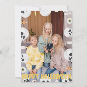Enkel Boo Gott Halloween familj och vänner Foto Julkort