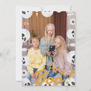 Enkel Boo Gott Halloween familj och vänner Foto Julkort