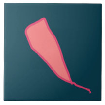 Enkel botanisk design Ceramic Tile