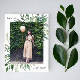 Enkel botanisk en foto tack för examen vykort